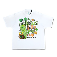 White st. patricks day jesus fills my cup Urban Heavy Tee - MaliasSmallBusiness