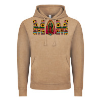 Vintage Coffee mom lady of guadalupe  serape sunflower Vintage Hoodie - Jasminsmagicworld