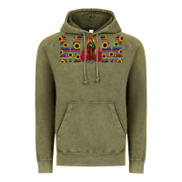 Vintage Olive mom lady of guadalupe  serape sunflower Vintage Hoodie - Jasminsmagicworld