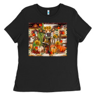 Black fall heifer cow Ladies Tee - RanaPortraitStore