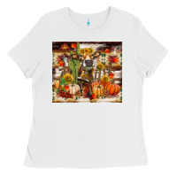 White fall heifer cow Ladies Tee - RanaPortraitStore