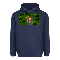 Navy wizard girl and cat Heavyweight Hoodie - TumblerDesignByShophia