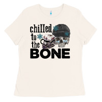 Bone Chilled to the bone skull winter Ladies Tee - FaDigitalArtStudio