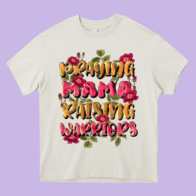 Praying Mama Raising Warriors Heavy Core Tee Designed By Jahusdesignshop