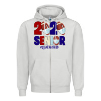 Dove Grey Quarantined Senior 2020 American Football Zipper Hoodie - Bettercallsaul