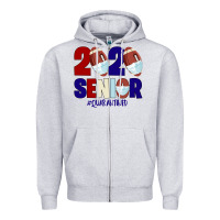 Heather Grey Quarantined Senior 2020 American Football Zipper Hoodie - Bettercallsaul