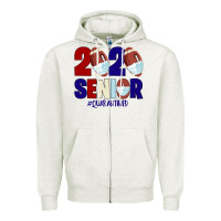 Oatmeal Heather Quarantined Senior 2020 American Football Zipper Hoodie - Bettercallsaul