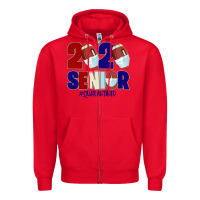 Quarantined Senior 2020 American Football Zipper Hoodie | Teevron