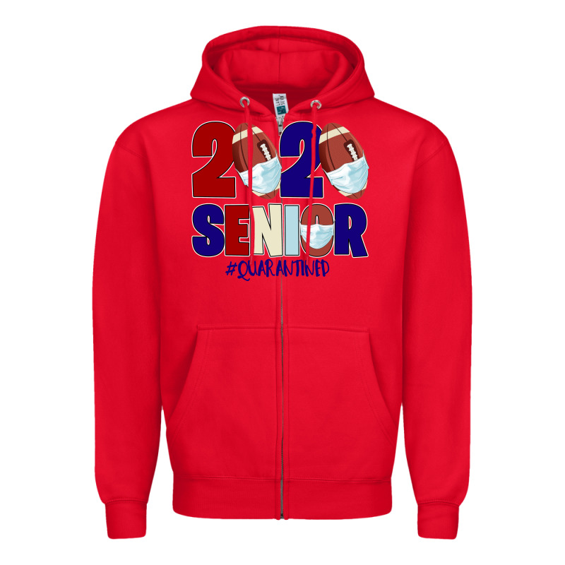 Quarantined Senior 2020 American Football Zipper Hoodie by Bettercallsaul | Teevron