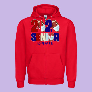 Quarantined Senior 2020 American Football Zipper Hoodie Designed By Bettercallsaul