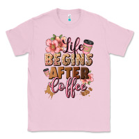 Bubblegum Pink life begins after coffee Classic Tee - JahusDesignShop