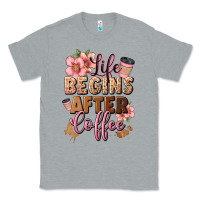 Heather Grey life begins after coffee Classic Tee - JahusDesignShop