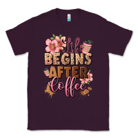 Plum life begins after coffee Classic Tee - JahusDesignShop