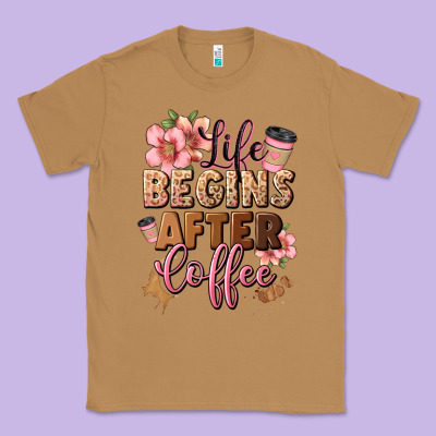 Life Begins After Coffee Classic Tee Designed By Jahusdesignshop