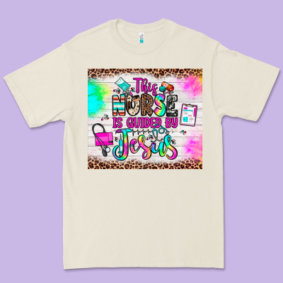 This Nurse Is Guided By Jesus Premium Tee Designed By Jahusdesignshop