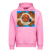 Fuchsia Pink basketball Urban Hoodie - FaDigitalArtStudio