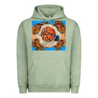 Pigment Oil Green basketball Urban Hoodie - FaDigitalArtStudio