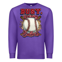 Purple Busy raising ballers Premium Sweatshirt - HowdyJamesFarm