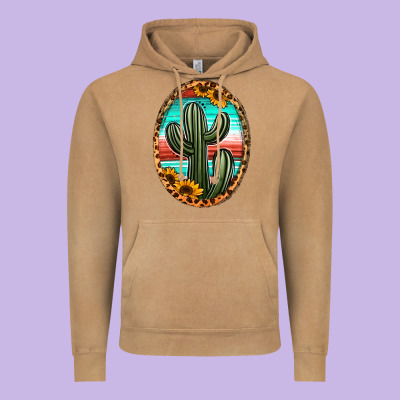 Serape And Sunflower Cactus Vintage Hoodie Designed By Jasminsmagicworld