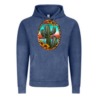 Vintage Denim serape and sunflower cactus Vintage Hoodie - Jasminsmagicworld