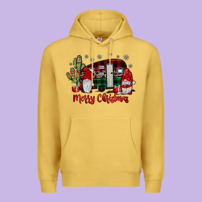 Merry Christmas Gnome Caravan Premium Hoodie Designed By Jahusdesignshop