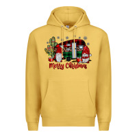 Antique Gold merry christmas gnome caravan Premium Hoodie - JahusDesignShop