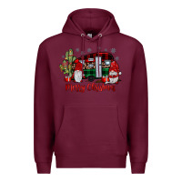 Burgundy merry christmas gnome caravan Premium Hoodie - JahusDesignShop