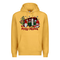 Mustard merry christmas gnome caravan Premium Hoodie - JahusDesignShop