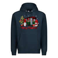 Navy merry christmas gnome caravan Premium Hoodie - JahusDesignShop