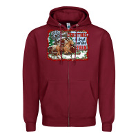 Burgundy christmas is best at the farm Zipper Hoodie - RanaPortraitStore
