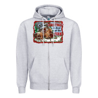 Heather Grey christmas is best at the farm Zipper Hoodie - RanaPortraitStore