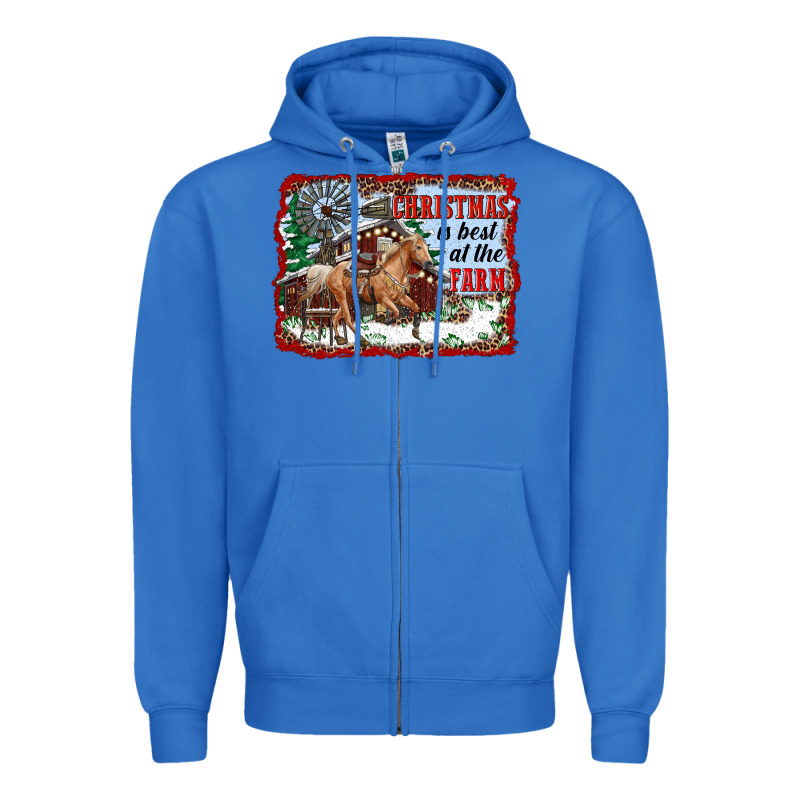 Christmas Is Best At The Farm Zipper Hoodie by RanaPortraitStore | Teevron