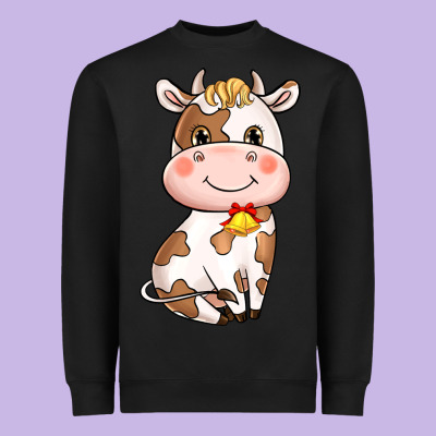 Cartoon Cow Heavyweight Sweatshirt Designed By Nancycooperartshop