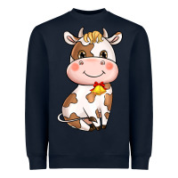 Navy cartoon cow Heavyweight Sweatshirt - NancyCooperArtShop