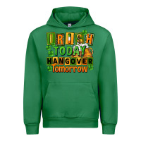 Emerald Irish today hangover tomorrow  St. Patricks Day Urban Hoodie - FaDigitalArtStudio