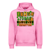 Fuchsia Pink Irish today hangover tomorrow  St. Patricks Day Urban Hoodie - FaDigitalArtStudio