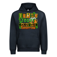 Navy Irish today hangover tomorrow  St. Patricks Day Urban Hoodie - FaDigitalArtStudio