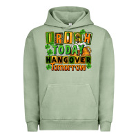 Pigment Oil Green Irish today hangover tomorrow  St. Patricks Day Urban Hoodie - FaDigitalArtStudio