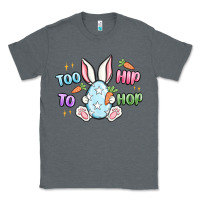 Charcoal Heather too hip to hop easter Classic Tee - MaliasSmallBusiness