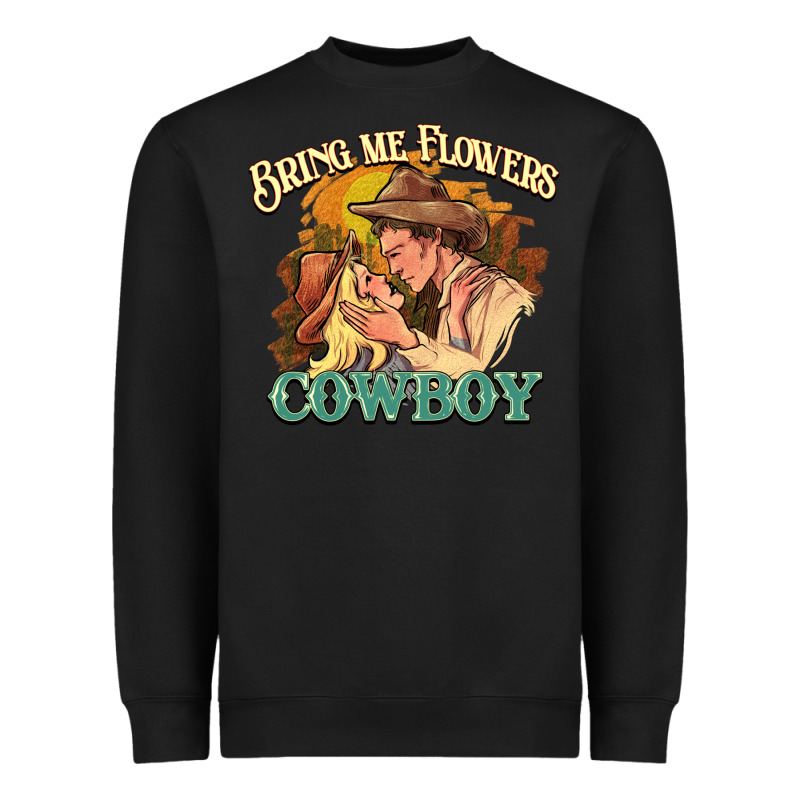 Bring Me Flowers Cowboy Heavyweight Sweatshirt by NancyCooperArtShop | Teevron