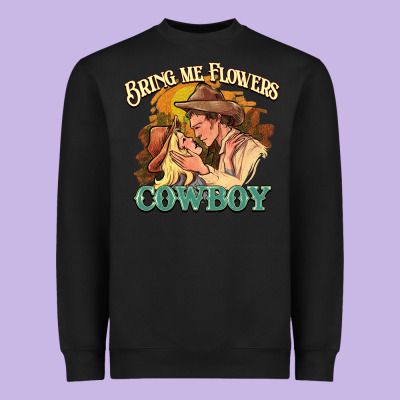 Bring Me Flowers Cowboy Heavyweight Sweatshirt Designed By Nancycooperartshop