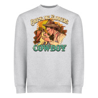 Heather Grey bring me flowers cowboy Heavyweight Sweatshirt - NancyCooperArtShop