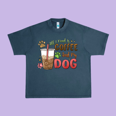 All I Need Is Coffee And My Dog Urban Heavy Tee Designed By Maliassmallbusiness