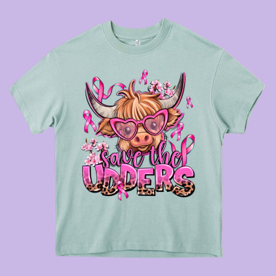 Save The Udders Heavy Core Tee Designed By Adodesignshop