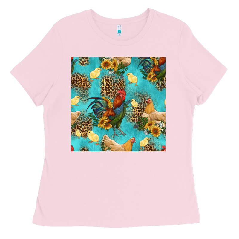 Poultry Animals Seamless Pattern Ladies Tee by HRA Design Shop | Teevron