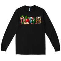 Black christmas teacher Long Sleeve Tee - NancyCooperArtShop
