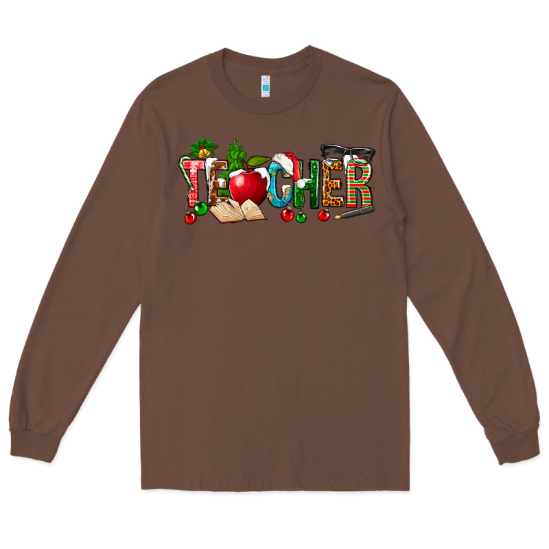 Christmas Teacher Long Sleeve Tee by NancyCooperArtShop | Teevron