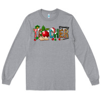 Heather Grey christmas teacher Long Sleeve Tee - NancyCooperArtShop