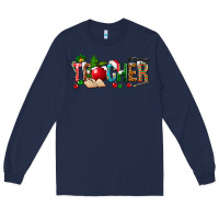 Navy christmas teacher Long Sleeve Tee - NancyCooperArtShop