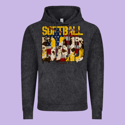 Softball Dad Vintage Hoodie Designed By Jasminsmagicworld